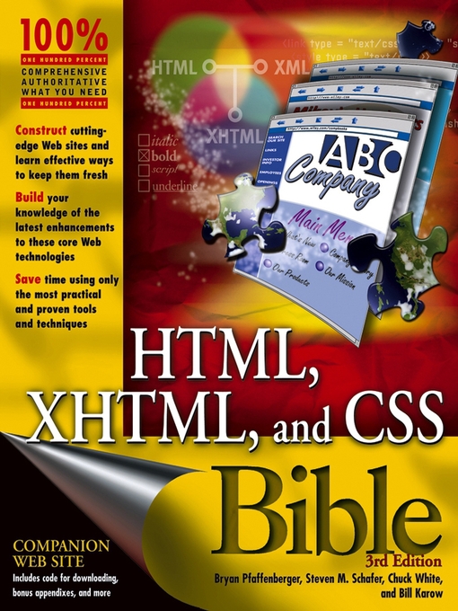 Title details for HTML, XHTML, and CSS Bible by Bryan Pfaffenberger - Available